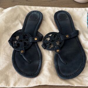 Classic, Tory Burch Navy Leather Sandals